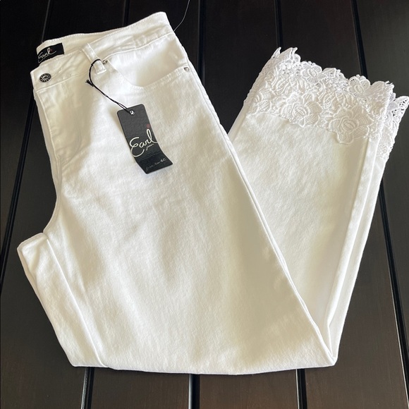 Earl Free To Be White Lace Jeans - NEW - Picture 4 of 5
